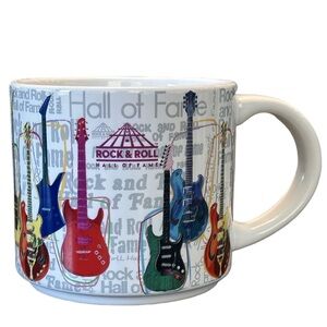 Iconic Rock & Roll Hall of Fame Museum Cleveland guitarist music lover retro mug